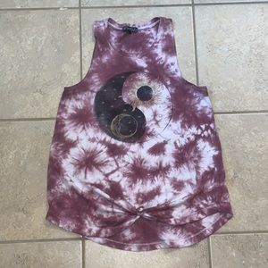 tie dye yin yang tank top